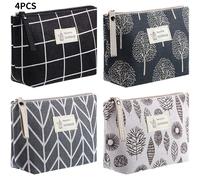 TEMU Juego de 4 Bolsas Cosméticos Estampadas con Cremallera, Neceser Multifuncional para Mujeres y Niñas, Bolsa de Viaje para Vacaciones