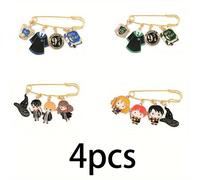 TEMU Juego de 4 Broches de Anime y , Pin de Esmalte Harry Potter en Metal para Ropa o Mochila - Accesorios Joyeros Regalo para
