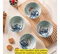 TEMU Juego de 4 Cerámicos Stitch, Platos Redondos de 11.8 oz para Cereal, Sopa, Postres, Frutas y Ensaladas - Vajilla Ideal para y
