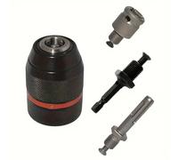TEMU Juego de 4 de Taladro de Metal de Resistencia, 1.5-13mm Sin Llave con Vástago Hexagonal/SDS/Adaptadores de Zócalo - Kit de Conversión de Acero Duradero
