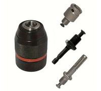 TEMU Juego de 4 de Taladro Sin Llave de Resistencia con Vástago Hexagonal de 1/2" - Adaptadores SDS y Cuadrados para Eléctrico, Compatible con Brocas de 1.5mm a 13mm