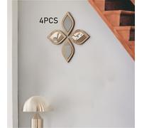 TEMU Juego de 4 espejos de pared decorativos con forma de , estilo bohemio, acrílico, de pared moderno, 9 x 13 cm