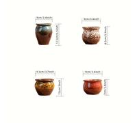 TEMU Juego de 4 macetas de cerámica hechas a para suculentas, que nos enfrentan a la de la , elaboradas con técnicas cerámicas. macetas de plantas suculentas curativas invitan a un estilo de de .