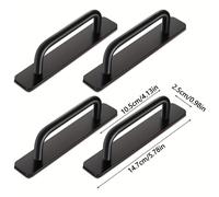 TEMU Juego de 4 manijas autoadhesivas para puertas sin perforación, asistente de aluminio para armarios deslizantes y muebles