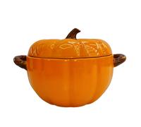 TEMU Juego de 4 Ollas Grandes Cerámicas de Calabaza con , Ideal para Decoraciones de Halloween y Uso Culinario o Fiestas