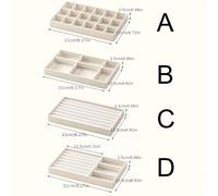 TEMU Juego de 4 organizadores de joyería de terciopelo, con una tablero de exhibición multi-sección adecuado para anillos, aretes, pulseras, collares, broches y relojes.