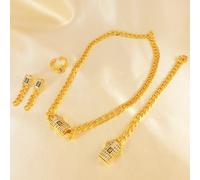 TEMU Juego de 4 piezas con aretes, collares y pulseras de circonita sintética para mujeres, ideal para , fiestas y