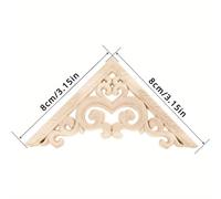 TEMU Juego de 4 piezas de aplicaciones en madera sin pintar - Elegantes pegatinas de esquina para armarios, estantes, puertas y camas - Decoración del hogar DIY