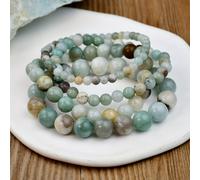 TEMU Juego de 4 piezas de pulsera elástica de cuentas redondas de natural, estilo boho, con piedras naturales, adecuada para uso diario o vacaciones.
