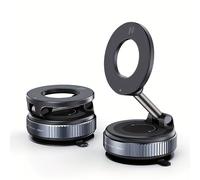 TEMU Juego de 4 Piezas de Soporte Magnético para Teléfono - 1 Soporte, 1 Anillo Mágico, 1 Paño de Limpieza, Soporte Magnético Plegable para Coche, Soporte para Teléfono con Mecánica de Succión, 3