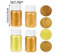 TEMU Juego de 4 piezas - Polvo Mica - Ultra Luminosos, Adecuados para , Artesanía, Resina Epoxi, de Joyas, Proyectos DIY - Polvo Mineral Natural , Tinte en Polvo para Resina