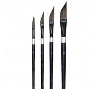 TEMU Juego de 4 Pinceles para Acuarela con Cerdas Naturales Kolinsky - Diseño Ergonómico y Cuña. Absorbencia, Control del Ideal Para Técnicas, ¡Para Artistas Profecionales, Óptimo!