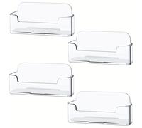 TEMU Juego de 4 Portatarjetas Acrílicos, Ideales para Escritorio, Soportes Transparentes de Gran Capacidad, Almacenan 30-50 Tarjetas de Presentación