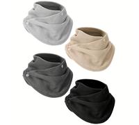 TEMU Juego de 4 protectores de cuello invernales para , hechos de forro polar, diseñados para ser a prueba de viento y cálidos, perfectos como bufanda o máscara de esquí para condiciones frías.