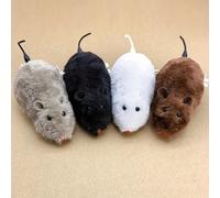 TEMU Juego de 4 ratones de juguete mecánicos de cuerda de peluche, ratón de cuerda que se , juguetes de animales para gatos y perros, adecuados para todas las , no requiere batería
