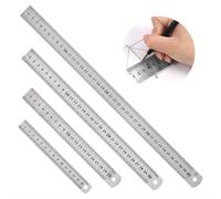 TEMU Juego de 4 reglas de metal - 15Cm/20Cm/30Cm/40Cm, con herramienta de medición de de de cara para enseñanza, oficina y dibujo de ingeniería