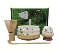 TEMU Juego de 4 tazones de matcha, utensilios para preparar el té de la Song, que una taza de té de cerámica, un y un de matcha, ideal para regalos