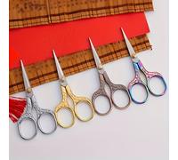 TEMU Juego de 4 tijeras de coser vintage de acero inoxidable con bordado - Artesanía de precisión con tijeras para tela y hilo y exquisitos