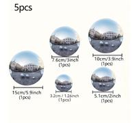 TEMU Juego de 5 Bolas Esféricas Huecas de Acero Inoxidable con Acabado Espejo - Bolas Brillantes para Decoración de , Exteriores, Piscinas y Jardines - Esferas Reflectantes Duraderas