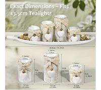 TEMU Juego de 5 Candelabros de Madera con Recubrimiento en Polvo , Bandeja de Hojas y Decoraciones de /Piedra - Elegante Lámpara de Té y Soporte, de Mesa para Hogar, , Navidad, Día de San Valentín