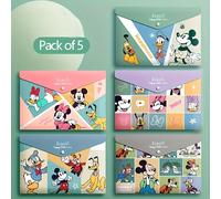 TEMU Juego de 5 Carpetas A4 de Polipropileno con Cierre Rápido Disney - Ideal para Organización de Documentos en , Diseños Clásicos de Personajes