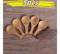 TEMU Juego de 5 Cucharas de Bambú Japonés con Cortos - Ideales para Té, Especias, Condimentos, Medición, y Servir en Cocinas y Restaurantes. Selección de Regalo para Fiestas