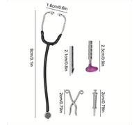 TEMU Juego de 5 Estetoscopios de Metal para Cuidado de de Muñecas, Adecuado para Accesorios de de Hospital en Miniatura, No para Uso Real~Compatible con de Muñecas a 1:12~