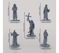 TEMU Juego de 5 figuras de clérigos medievales con de , diseñado para juegos misioneros , a color, que un y