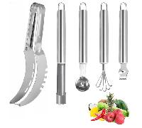 TEMU Juego de 5 herramientas de acero inoxidable para taladrar , que un cortador de , un descorazonador de , un relleno de , un raspador de coco y un cortador de limón, diseñado para múltiples .