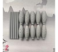 TEMU Juego de 5 Herramientas Texturizadoras para con Arcilla, Kit de Rodillos Modeladores Ovales y Varillas para Manualidades DIY en Polímero, Herramienta de Escultura Plateada