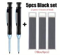 TEMU Juego de 5 lápices de carpintero que un sacapuntas y un marcador de agujero profundo, ideal para y dibujo (2 lápices + 3 recambios de )