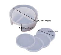 TEMU Juego de 5 moldes de silicona para posavasos y platos redondos de resina epoxi - Fáciles de usar