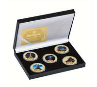 TEMU Juego de 5 monedas conmemorativas chapadas en oro de Eiffel de Francia, de regalo, recuerdo de Eiffel de París de 1889 para colección