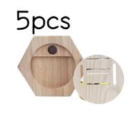 TEMU Juego de 5 Piezas de Estante Hexagonal de Madera para Medallas de Panal - Soporte para Trofeos y , Estante Vertical / en Pared, Vitrina de Madera para Medallas, Insignias y
