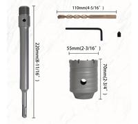 TEMU Juego de 5 Piezas de Guía para Espaciado de Agujeros de 35-68 mm, Broca para Paredes de , Compatible con Taladro de SDS Plus, para , Ladrillo, Cemento, Piedra y Paredes de Albañilería