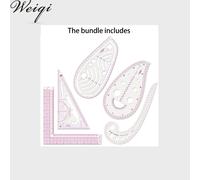 TEMU Juego de 5 piezas de regla de para , kit de patrones de DIY, herramientas para dibujar, coser, acolchar, cortar curvas, manualidades de patchwork de ropa