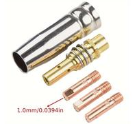 TEMU Juego de 5 piezas, punteros de consumibles para soldadura MIG MB15 15AK, incluyendo boquillas y punteros de tamaños 0,6, 0,8, 0,9, 1,0 y 1,2 mm para linternas de soldadura.