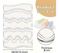 TEMU Juego de 5 Reglas Acrílicas para Acolchado con Diseño , Plantilla para Máquina de Acolchar, Molde de para Cortar y Coser Manualidades