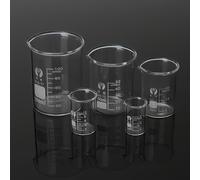 TEMU Juego de 5 vasos de borosilicato, marcados, adecuados para cocina, y educativos - capacidad de 0.17oz a 3.38oz, herramienta para hacer lápiz labial DIY