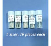 TEMU Juego de 50 Agujas para Máquina de Coser con Estuche - Compatible con Singer, Brother, y Más - para Costura en Casa y Manualidades DIY