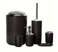 TEMU Juego de 6 Accesorios para Baño, Adecuado para el Hogar Portacepillos, Jabonera, Soporte para Cepillo de Baño y Papelera, Ideal para Regalos de e Inauguración de Casa, Estilo Elegante