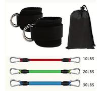 TEMU Juego de 6 Bandas Elásticas para Tobillo, Entrenador de para Cadera y Piernas con Correas,