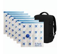 TEMU Juego de 6 bolsas de viaje al vacío, para mochila de 40X30X20, bolsas que ahorran , bolsas al vacío para mochila Ryanair, bolsas al vacío para ropa, tamaño, 45X40 cm Bolsas de viaje al vacío