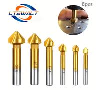 TEMU Juego de 6 brocas de chaflán HSS recubiertas, y diseño de avellanador de , que van desde 6.3 mm 20.5 mm - para desbarbar metal, madera y