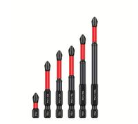 TEMU Juego de 6 Brocas Magnéticas Antideslizantes, Adecuadas para Acero S2, Vástago de , Brocas de Impacto Cruzado, Compatibles con Taladros Eléctricos y Manuales