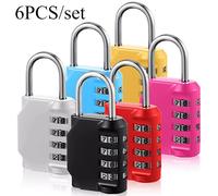 TEMU Juego de 6 cerraduras con código que se pueden resetear, ideales para casilleros de gimnasio escolar, puertas grandes, maletas y mochilas, disponibles en diseños coloridos e impermeables