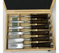 TEMU Juego de 6 cinceles de madera diseñados para carpintería y tallado, completo con una de madera y piedras de afilar, ideal para principiantes (Tamaños: 6, 13, 19, 25, 32, 38 mm)