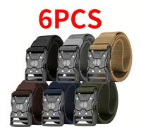 TEMU Juego de 6 cinturones de nailon para hombre con diseño de rápida, cómodos y transpirables, elegantes para jeans, cinturón de entrenamiento multifuncional para exteriores