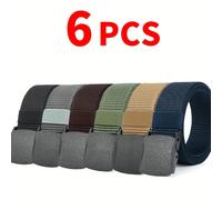 TEMU Juego de 6 cinturones para hombre para exteriores con diseño de rápida, ideales para deportes casuales, hechos de nailon tejido transpirable, unisex para jeans