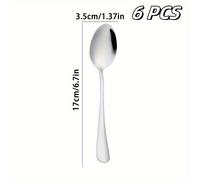 TEMU Juego de 6 cucharas, dividido en 5 tamaños diferentes de cucharas, cucharas de acero inoxidable, cucharas de sopa, cucharas de café y cucharas de postre